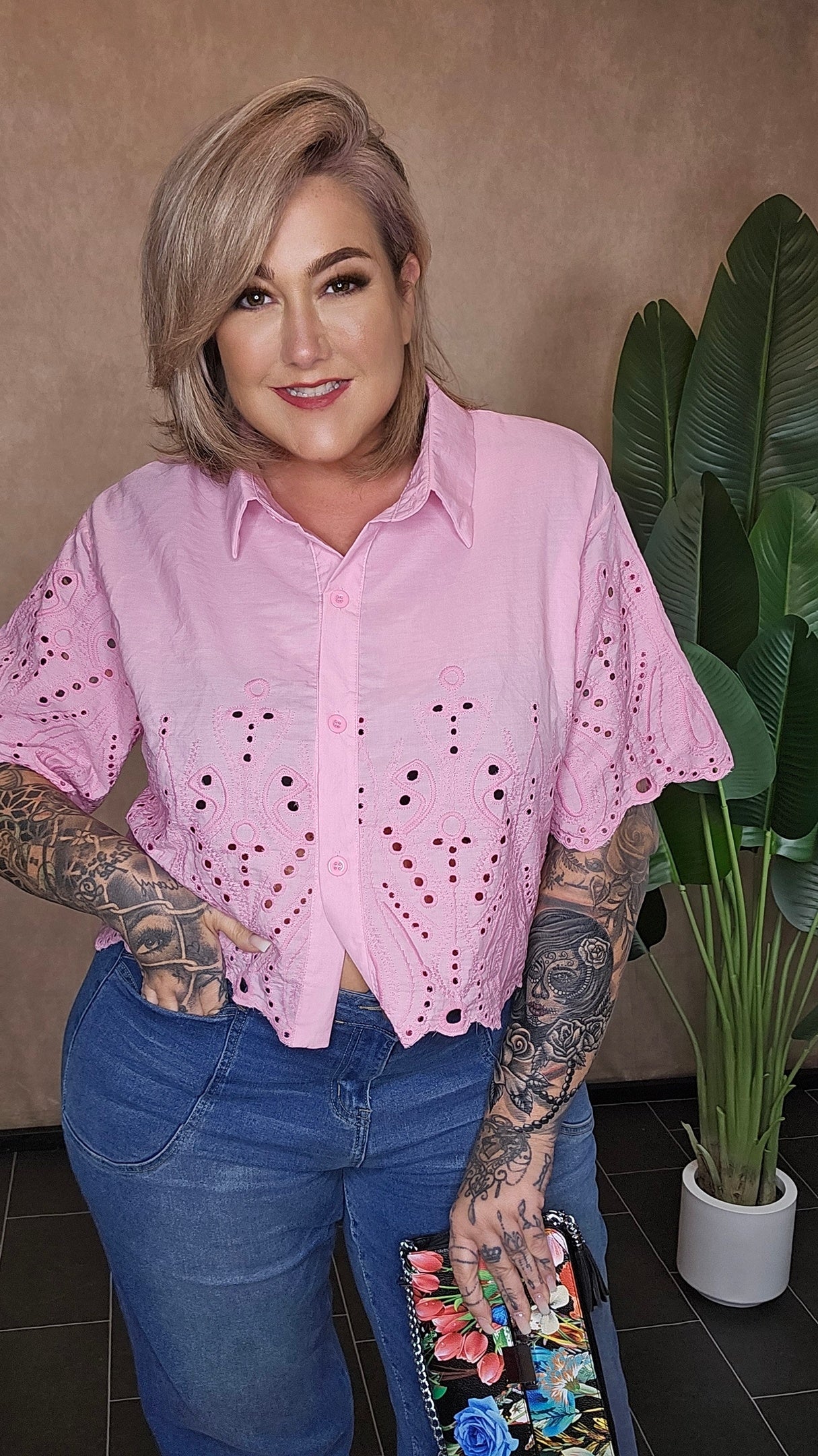 Lochstick Bluse "Babe"