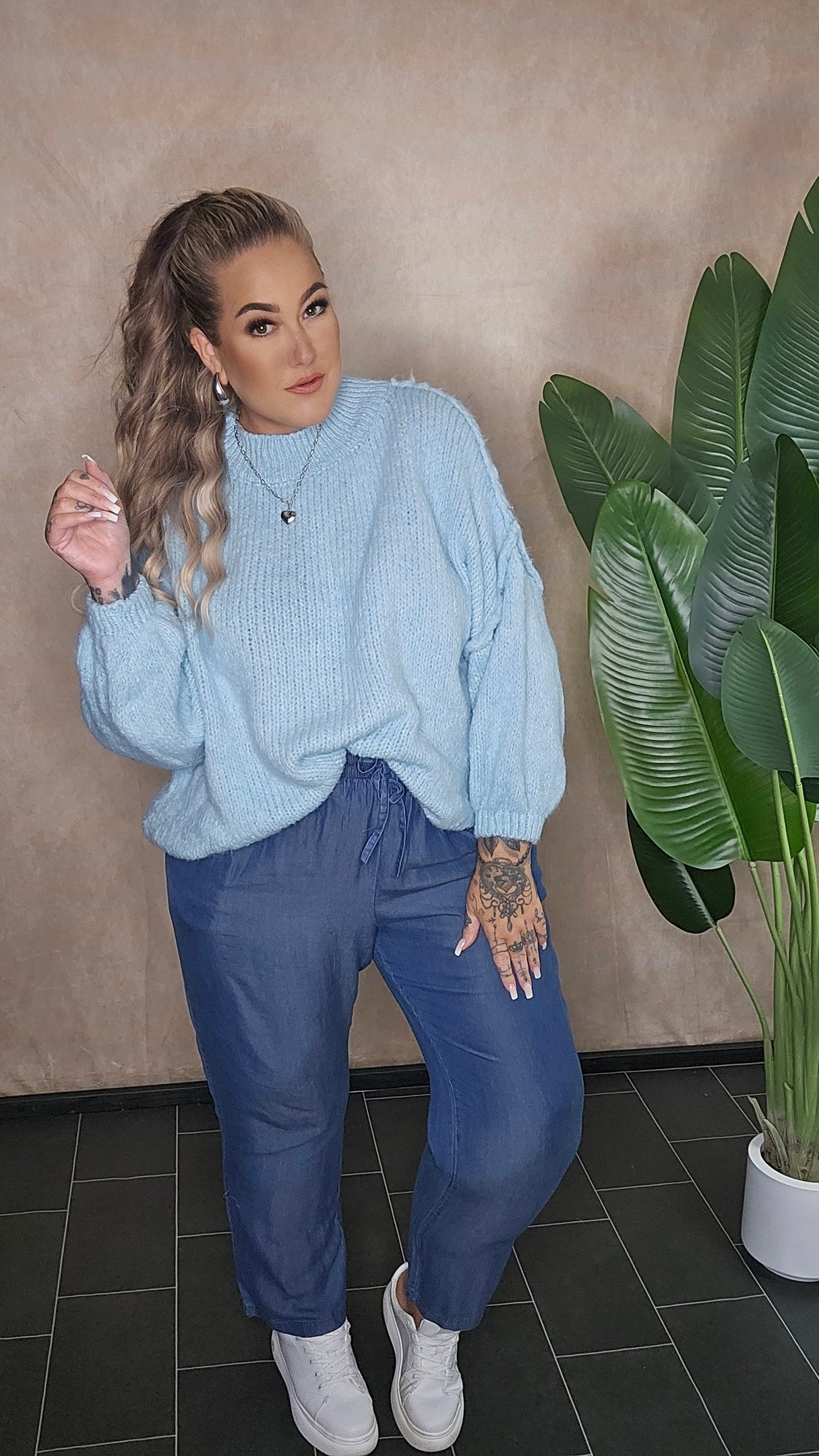 Oversize Pullover "Hazel" hellblau