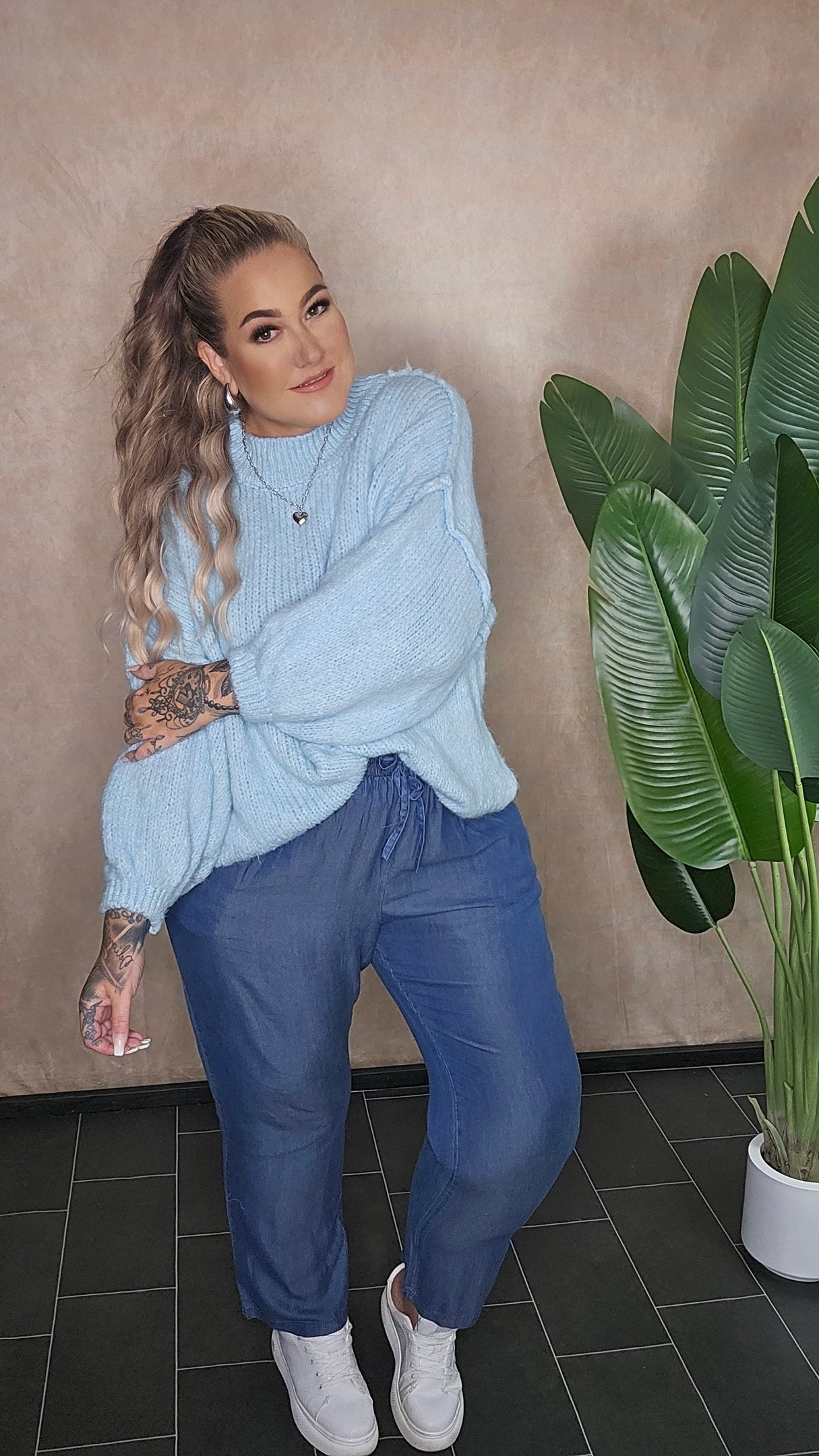 Oversize Pullover "Hazel" hellblau