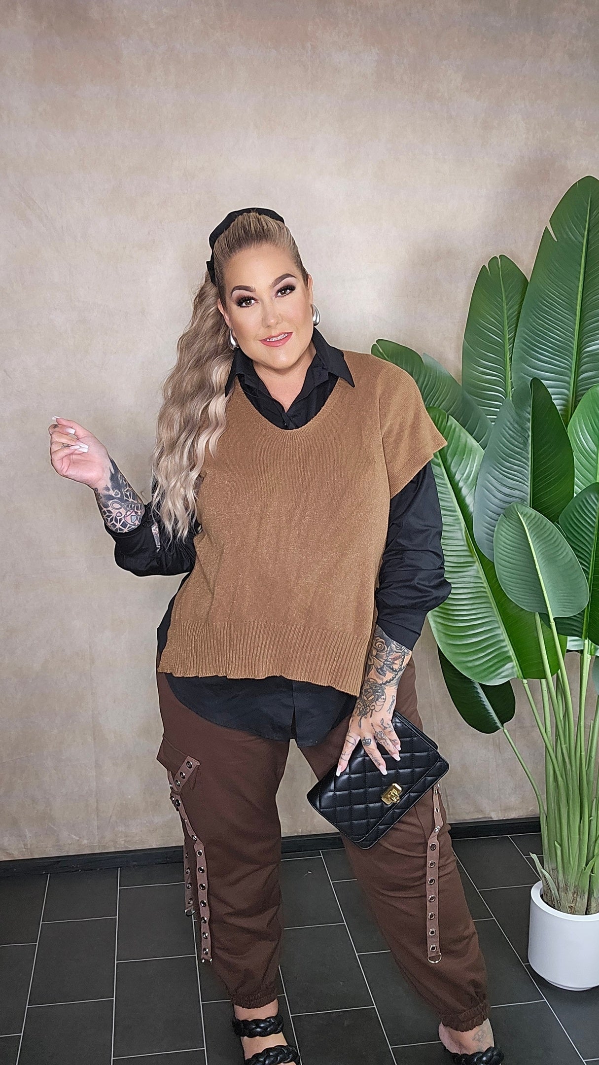 Poncho Shirt L` Essentiel Camel