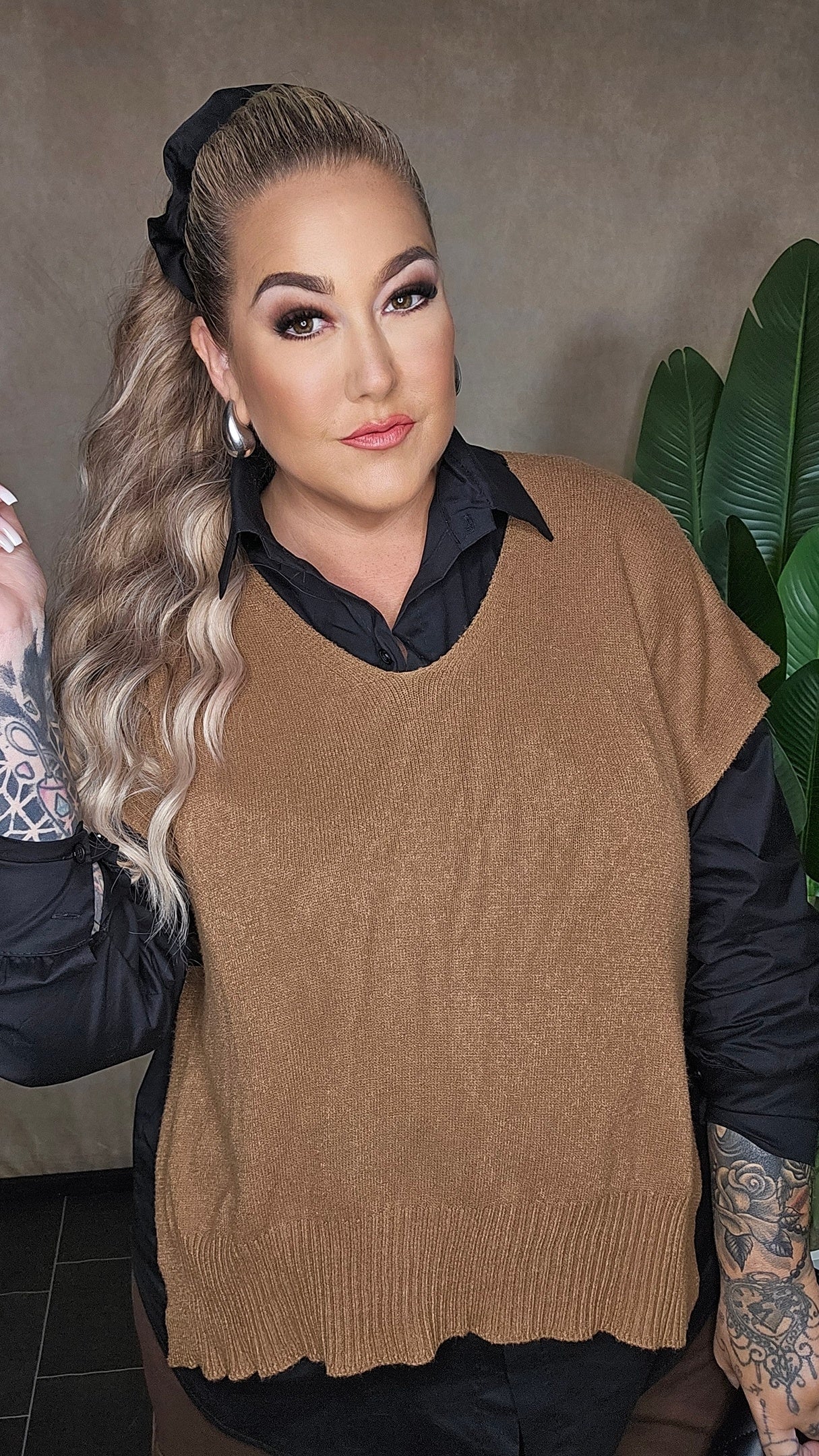 Poncho Shirt L` Essentiel Camel
