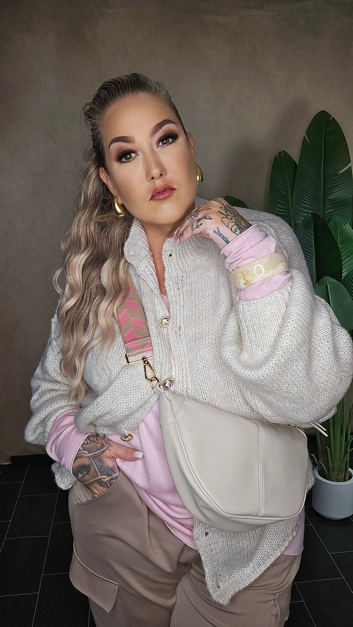 Oversize Strickjacke "Hazel" in Beige
