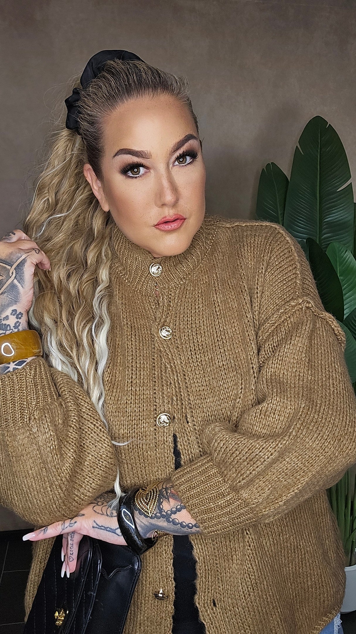 Oversize Strickjacke "Hazel" in Camel