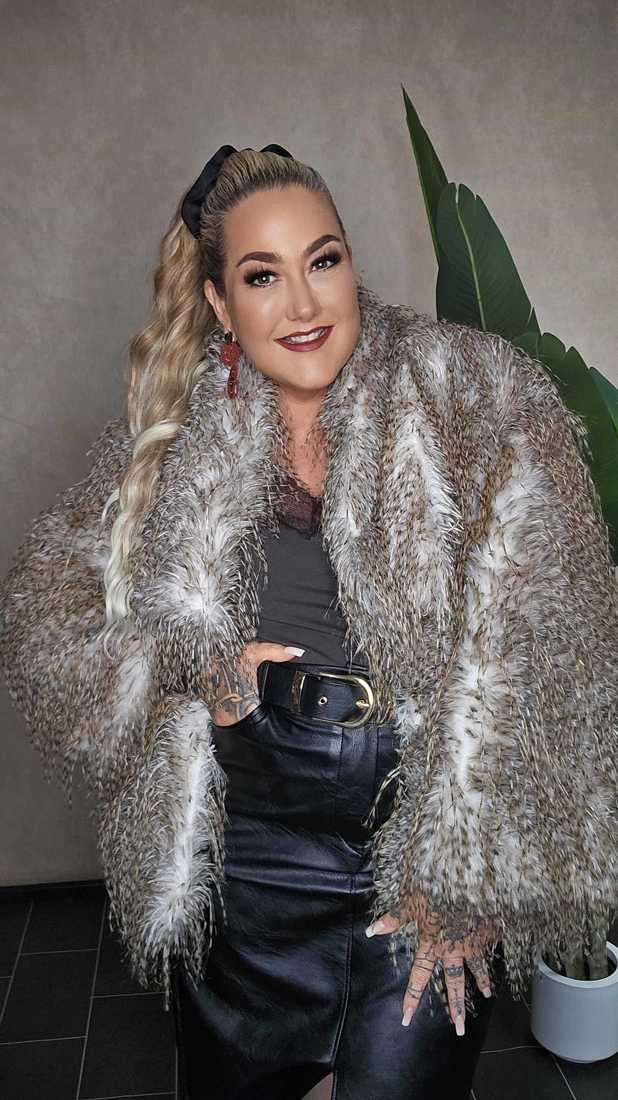 "Ice Queen" Oversize Felljacke