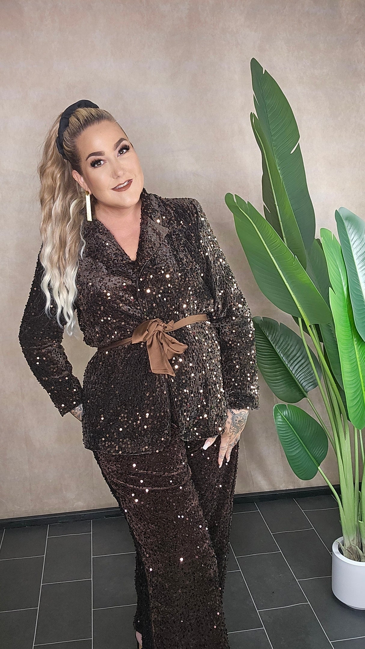 "Chocolate Sparkle" Pailletten-Hose