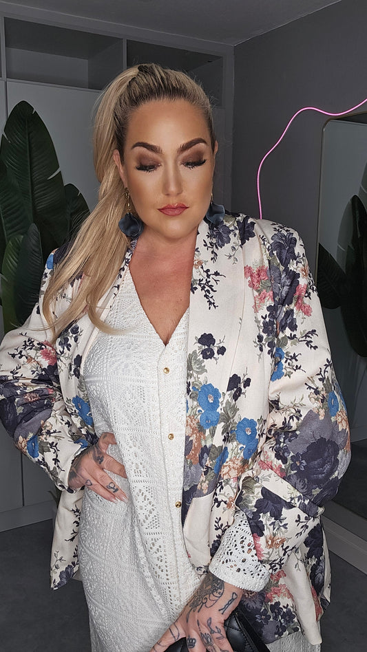 Blazer Beige Flower