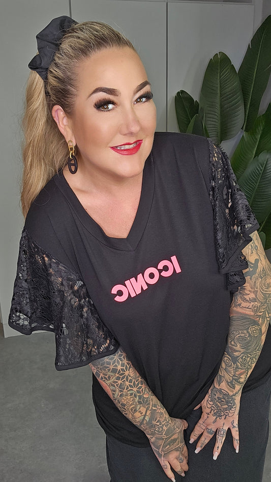 Shirt Iconic Lace schwarz