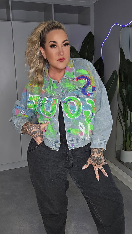 Jeansjacke Paint green