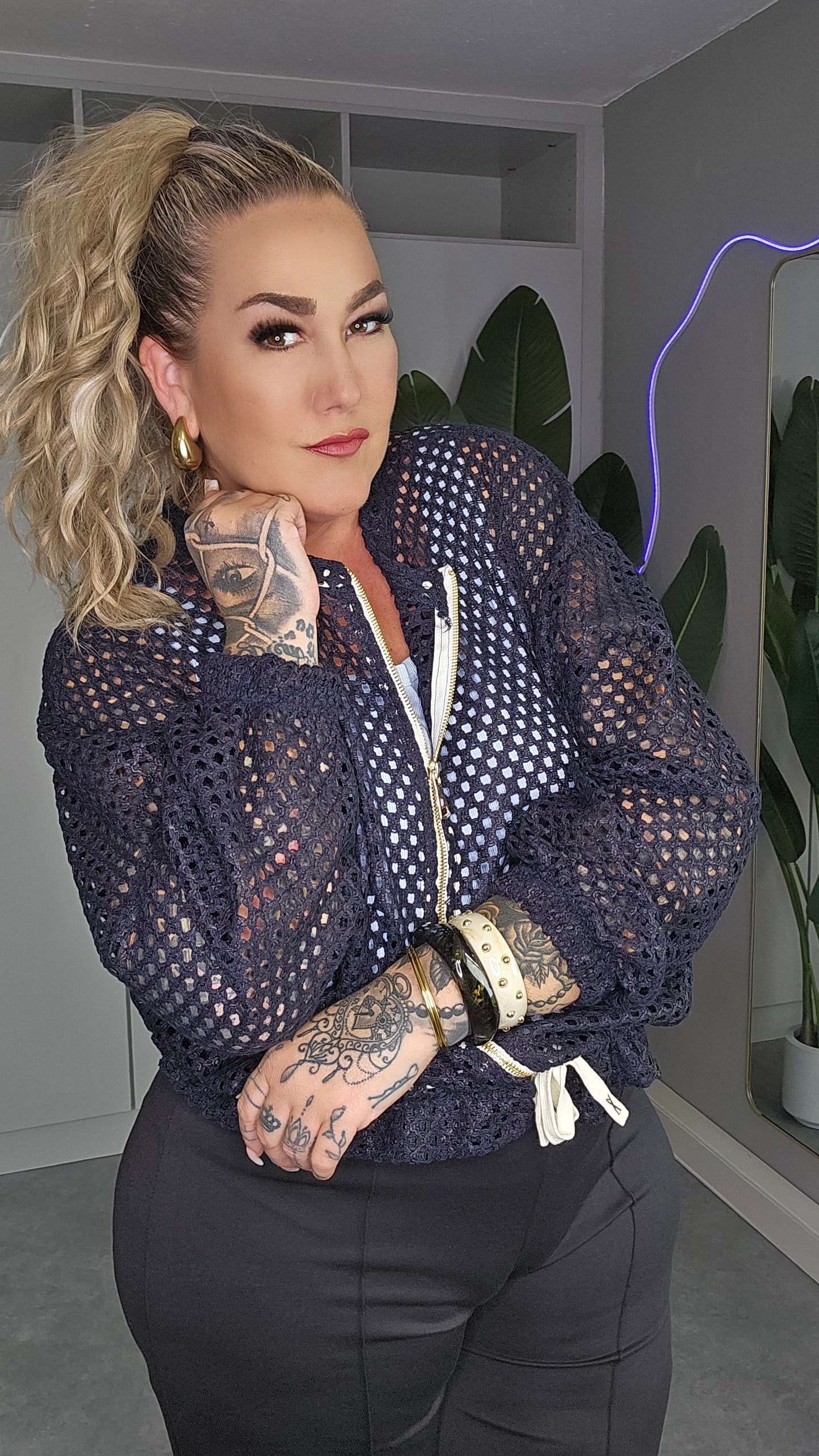 Netz Jacke Dark Blue