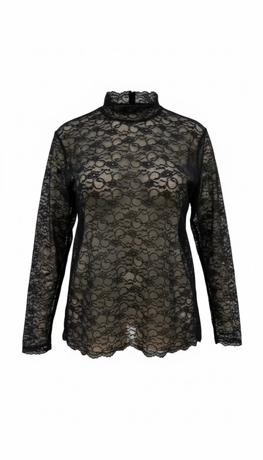 Spitzen Shirt Milana schwarz