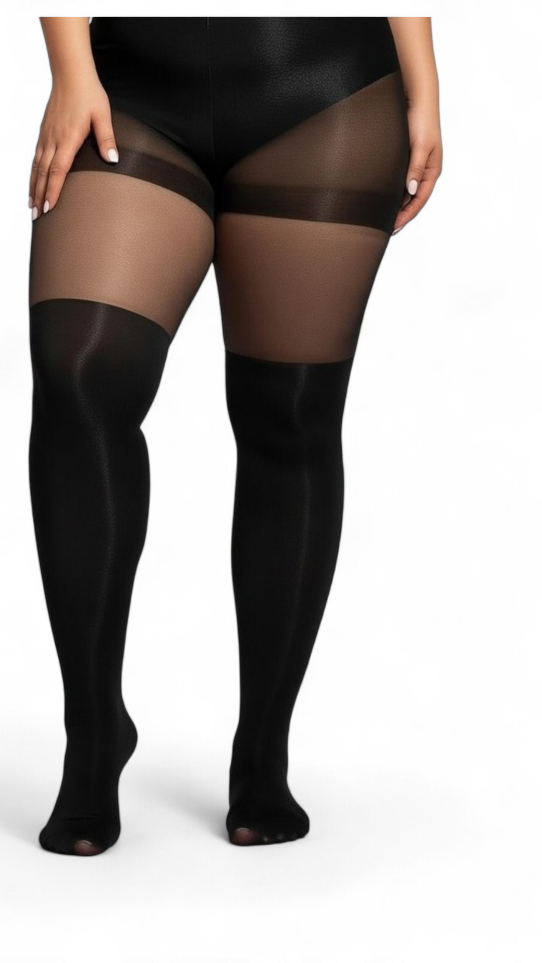 Overknee-Strumpfhose Schwarz