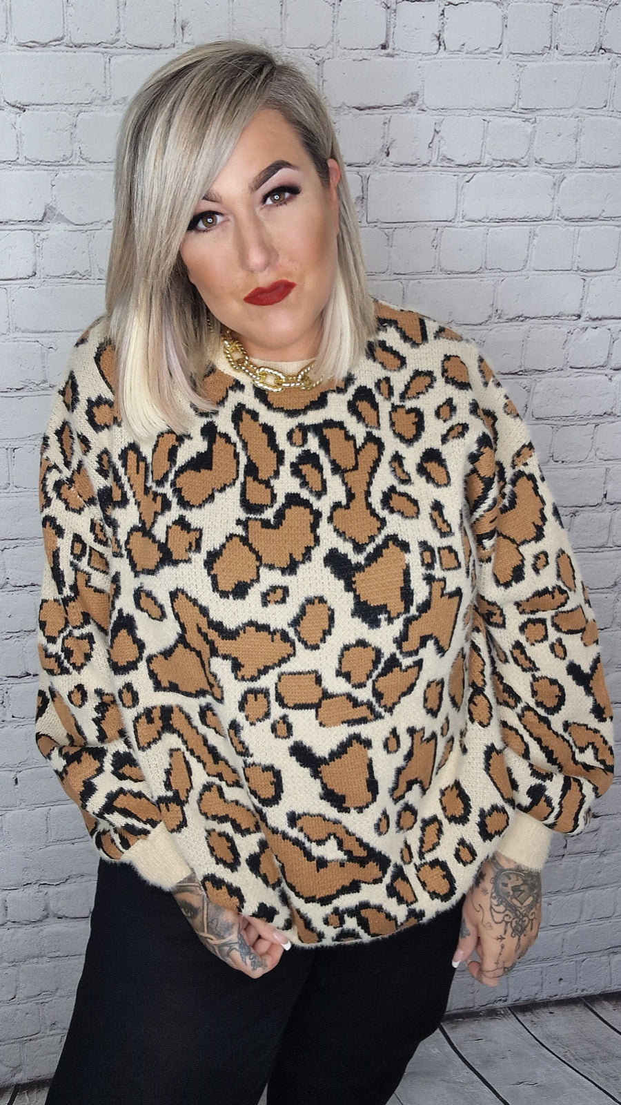 Leoparden Pullover Oversize