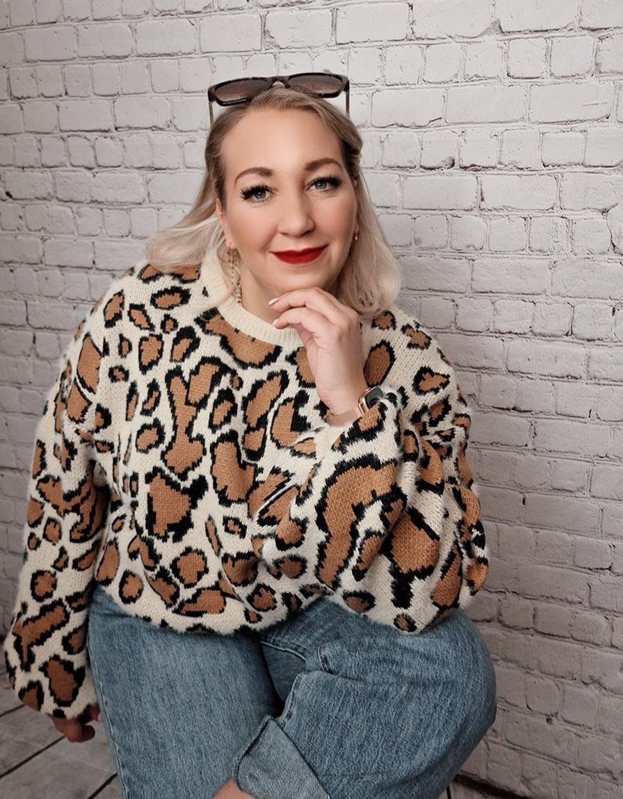 Leoparden Pullover Oversize