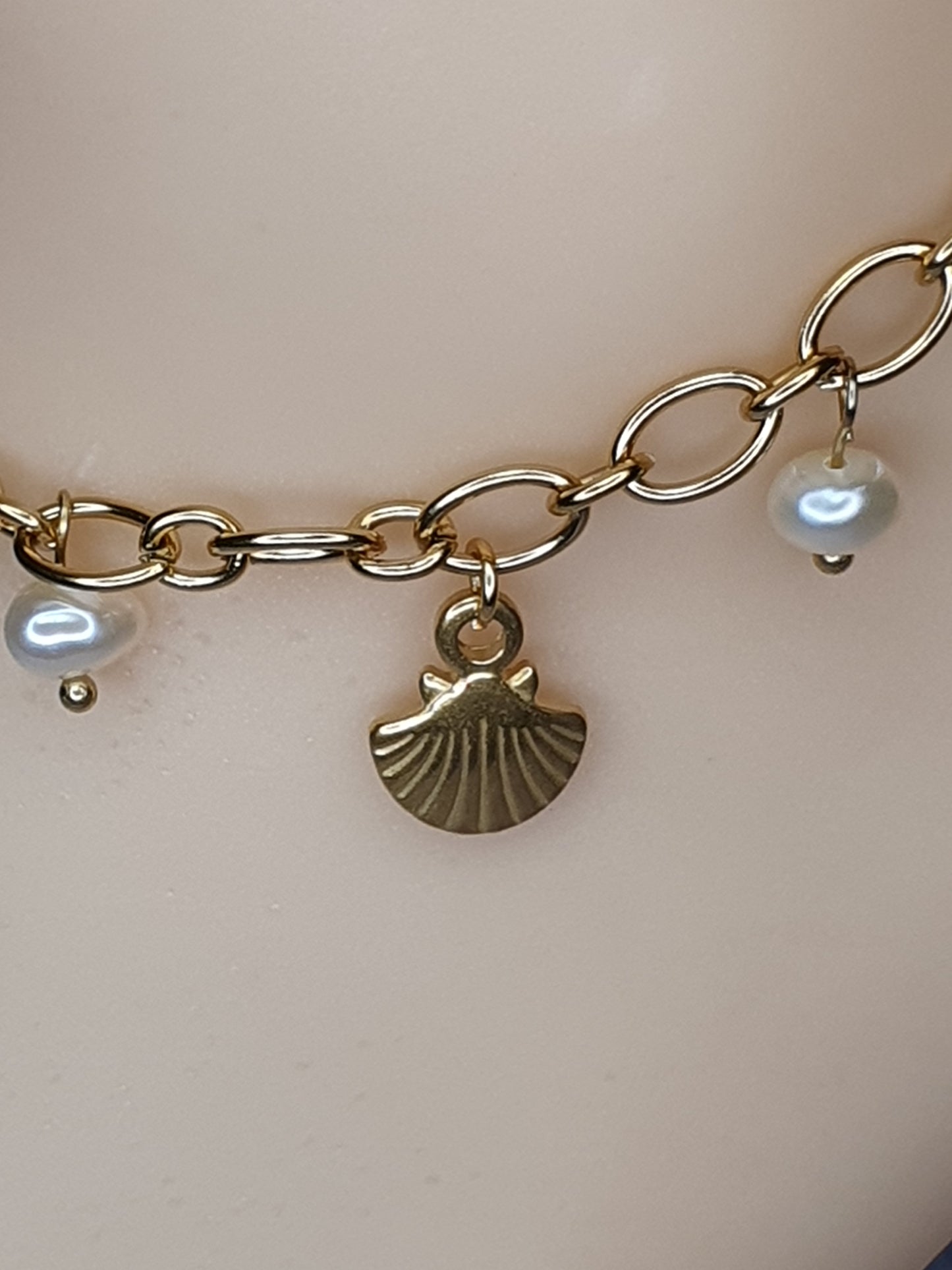 Fußkettchen "shell" & "pearls"