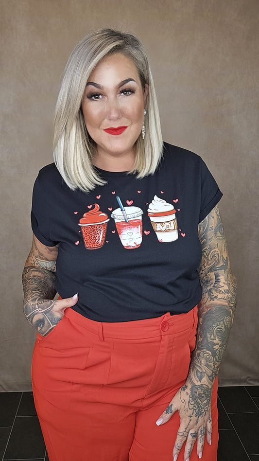 Shirt "Coffee LOVE" in schwarz oder weiß