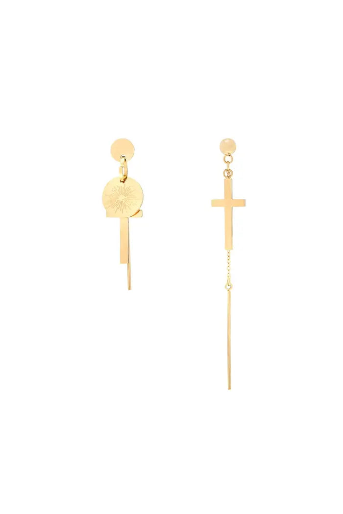 Ohrringe "Kreuz" in Gold oder Silber