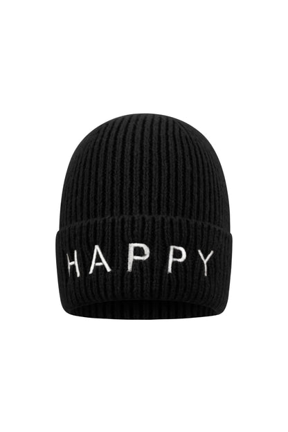 HAPPY Beanie in Schwarz 🖤