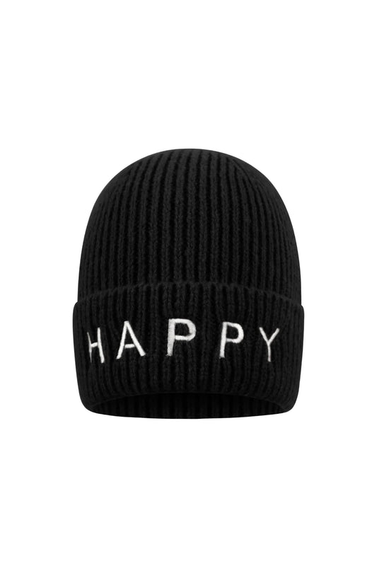 HAPPY Beanie in Schwarz 🖤