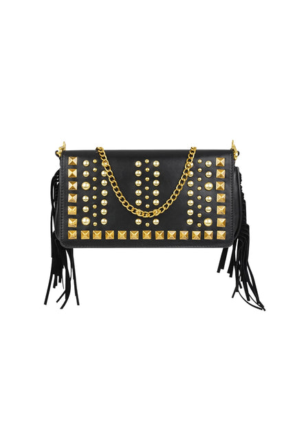Nieten-Tasche mit Fransen