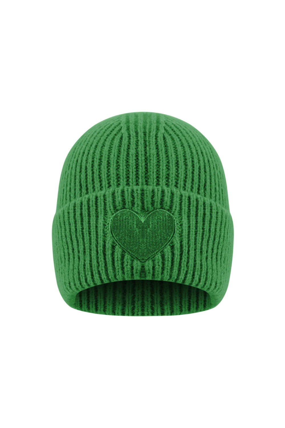 Rippstrick Beanie mit Herz-Patch 💚