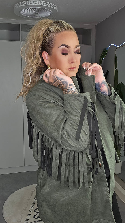 Oversized  Blazer Wildleder Optik