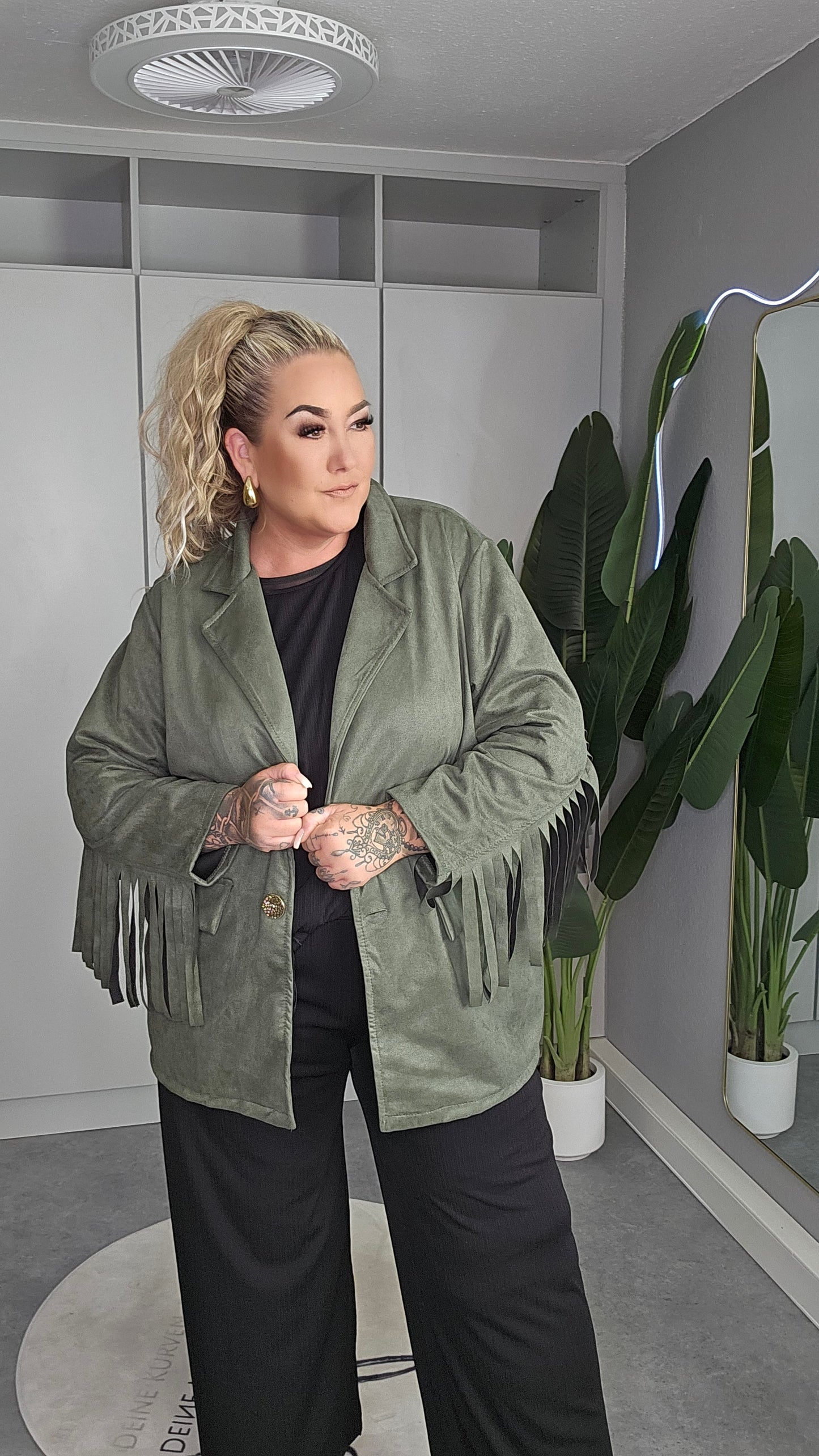 Oversized  Blazer Wildleder Optik