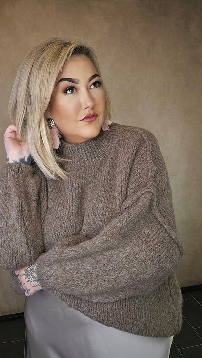 Oversize Pullover "Adriana"  in Taupe 🤎