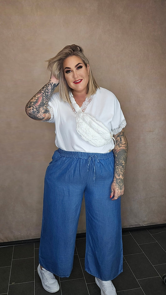 Wide Leg Hose "Denim Girl"