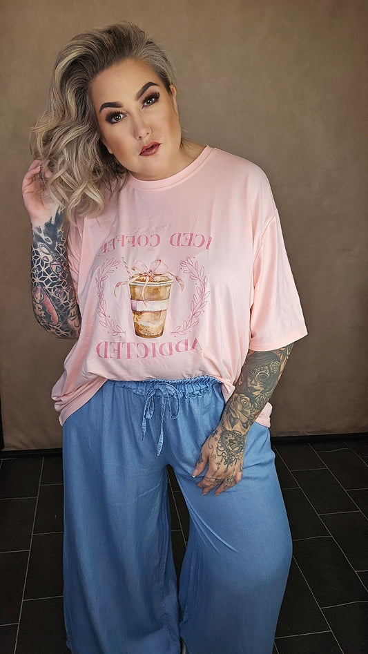 Wide Leg Hose "Denim Gril"    light washed denim