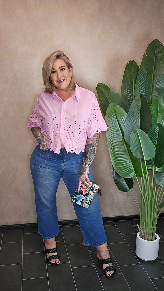Lochstick Bluse  "Babe"
