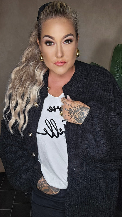Oversize Strickjacke "Hazel"  in black
