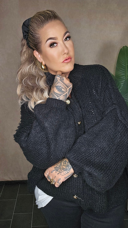 Oversize Strickjacke "Hazel"  in black