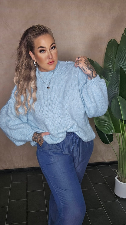Oversize Pullover "Hazel"  hellblau