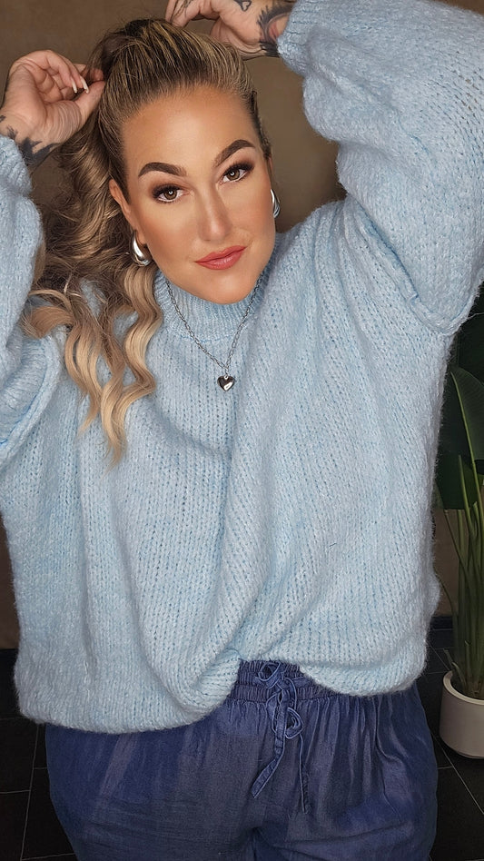 Oversize Pullover "Hazel"  hellblau
