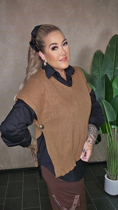 Poncho Shirt L` Essentiel Camel