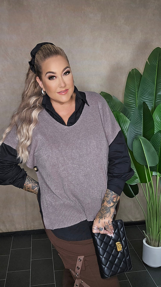 Poncho Shirt L` Essentiel Taupe
