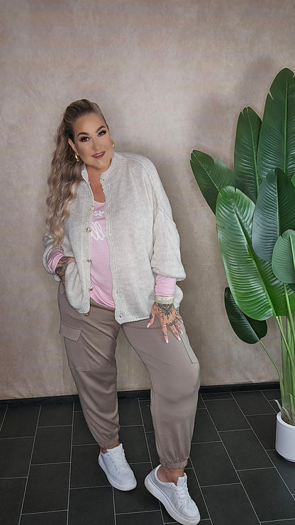 Oversize Strickjacke "Hazel" in  Beige