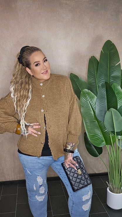 Oversize Strickjacke "Hazel"  in Camel