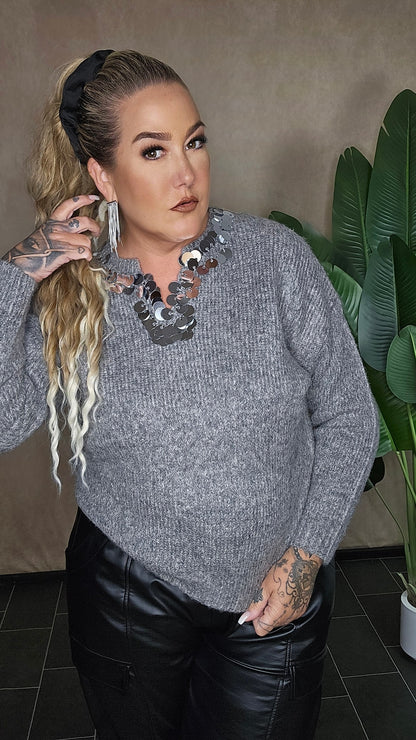Pailetten Pullover   "GLam"