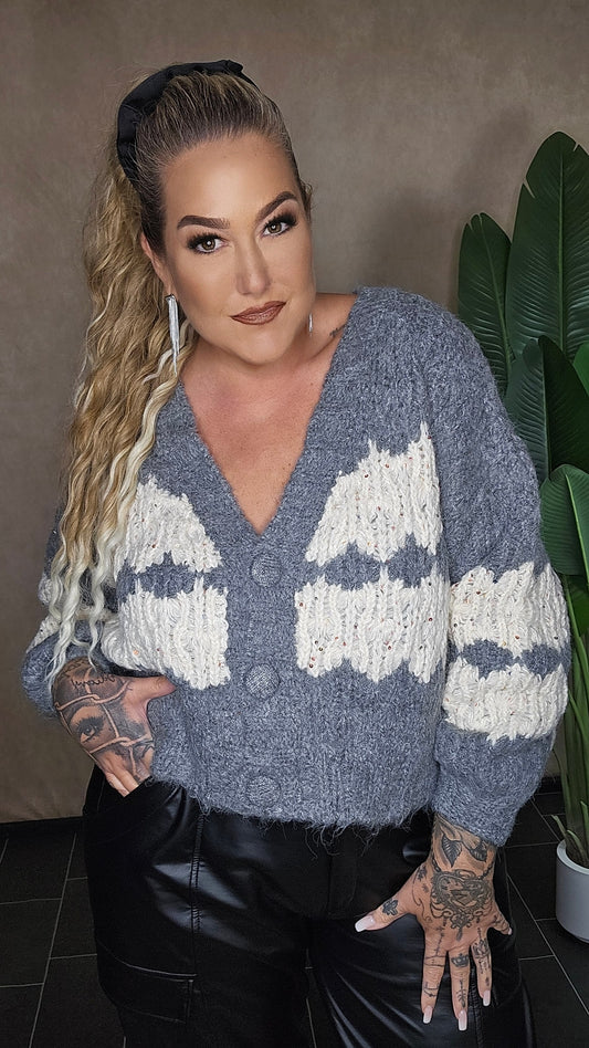 Strickjacke "Two-Tone"