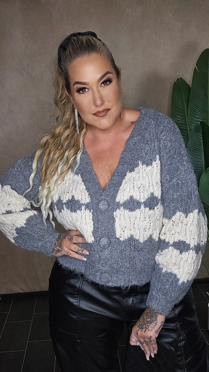 Strickjacke "Two-Tone"