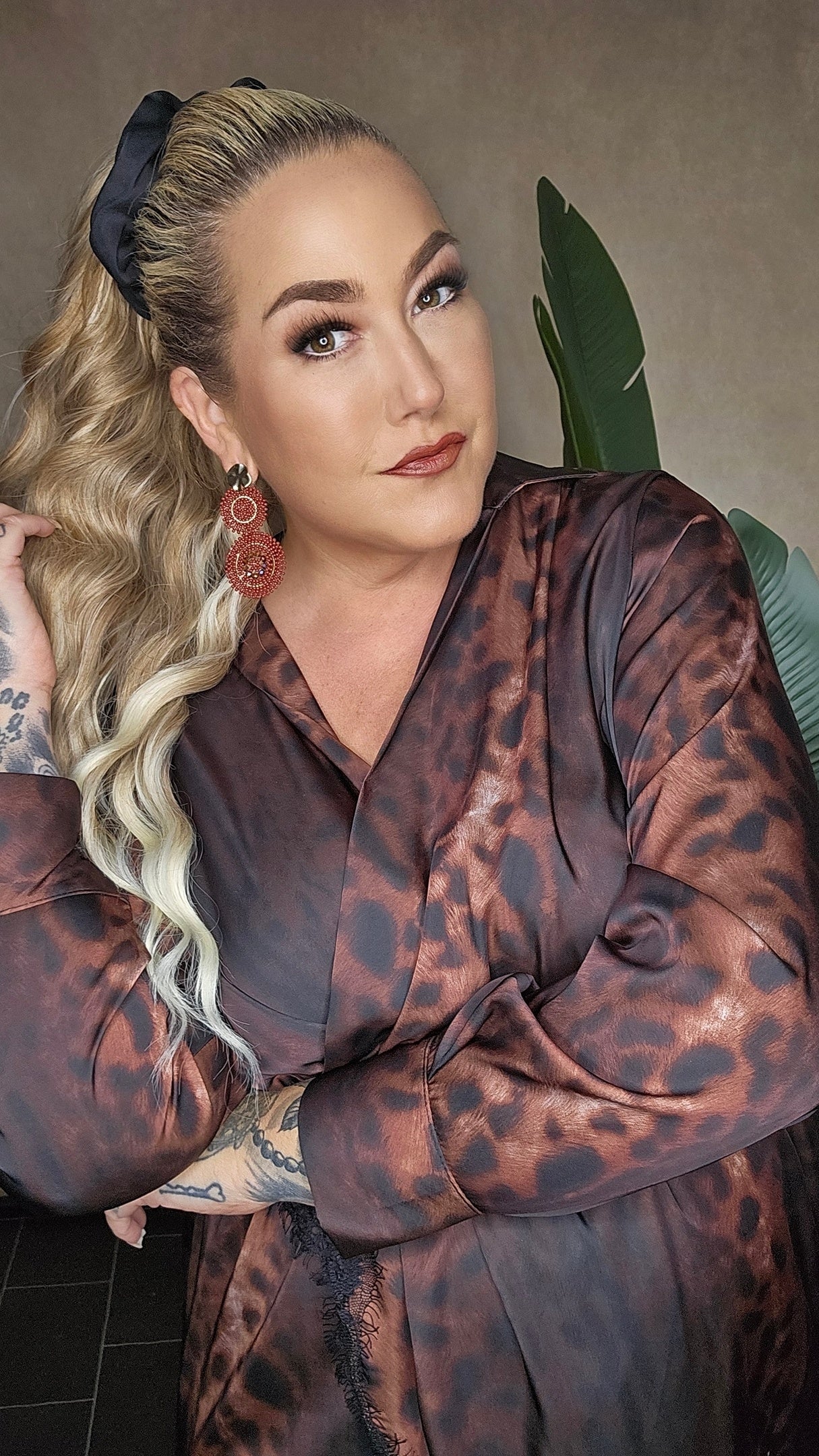 "Wild Heart" Wickelkleid – Leo-Print mit Spitze