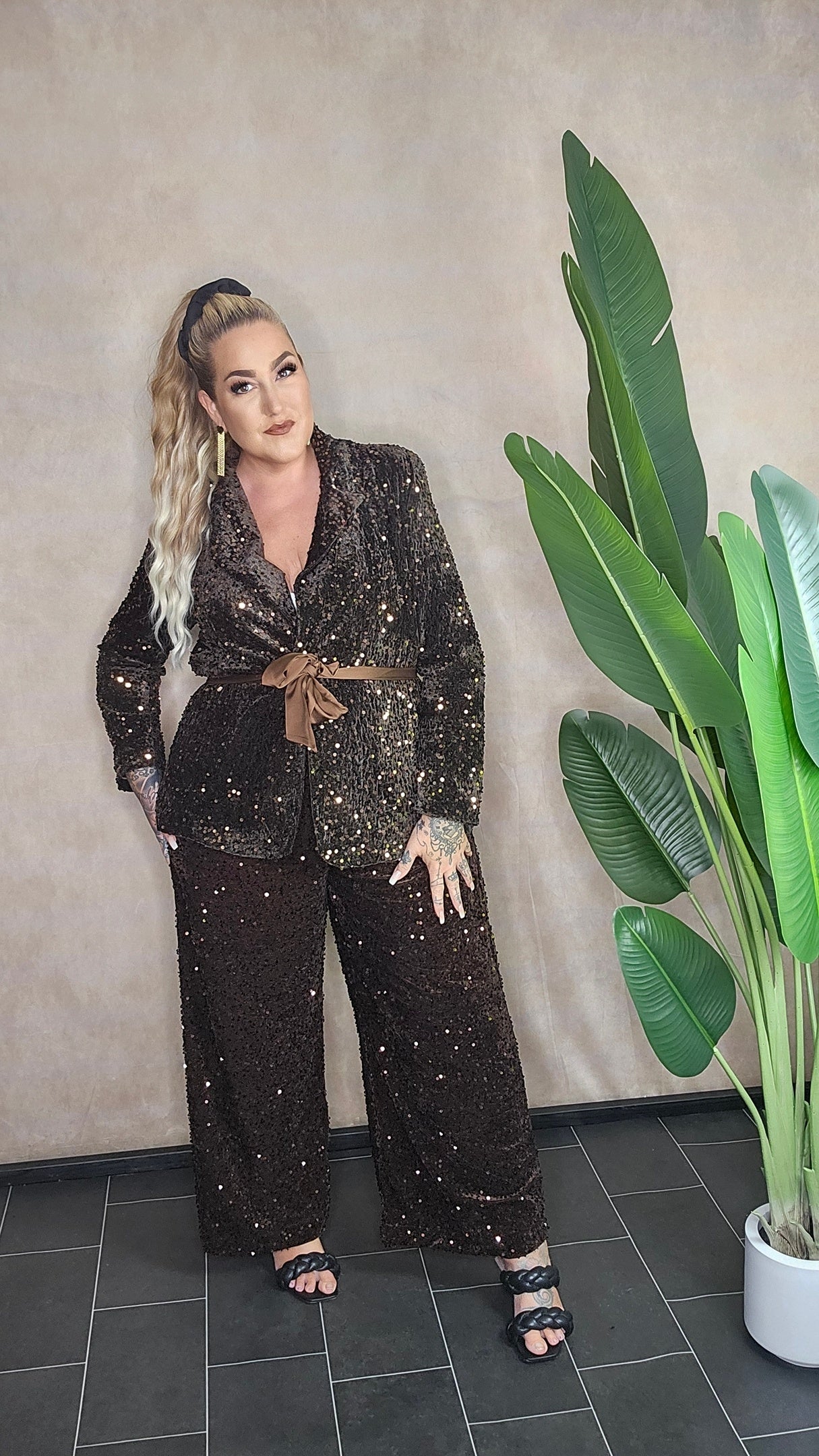 "Chocolate Sparkle" Pailletten-Hose