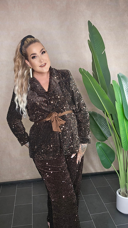 "Chocolate Sparkle" Pailletten-Hose