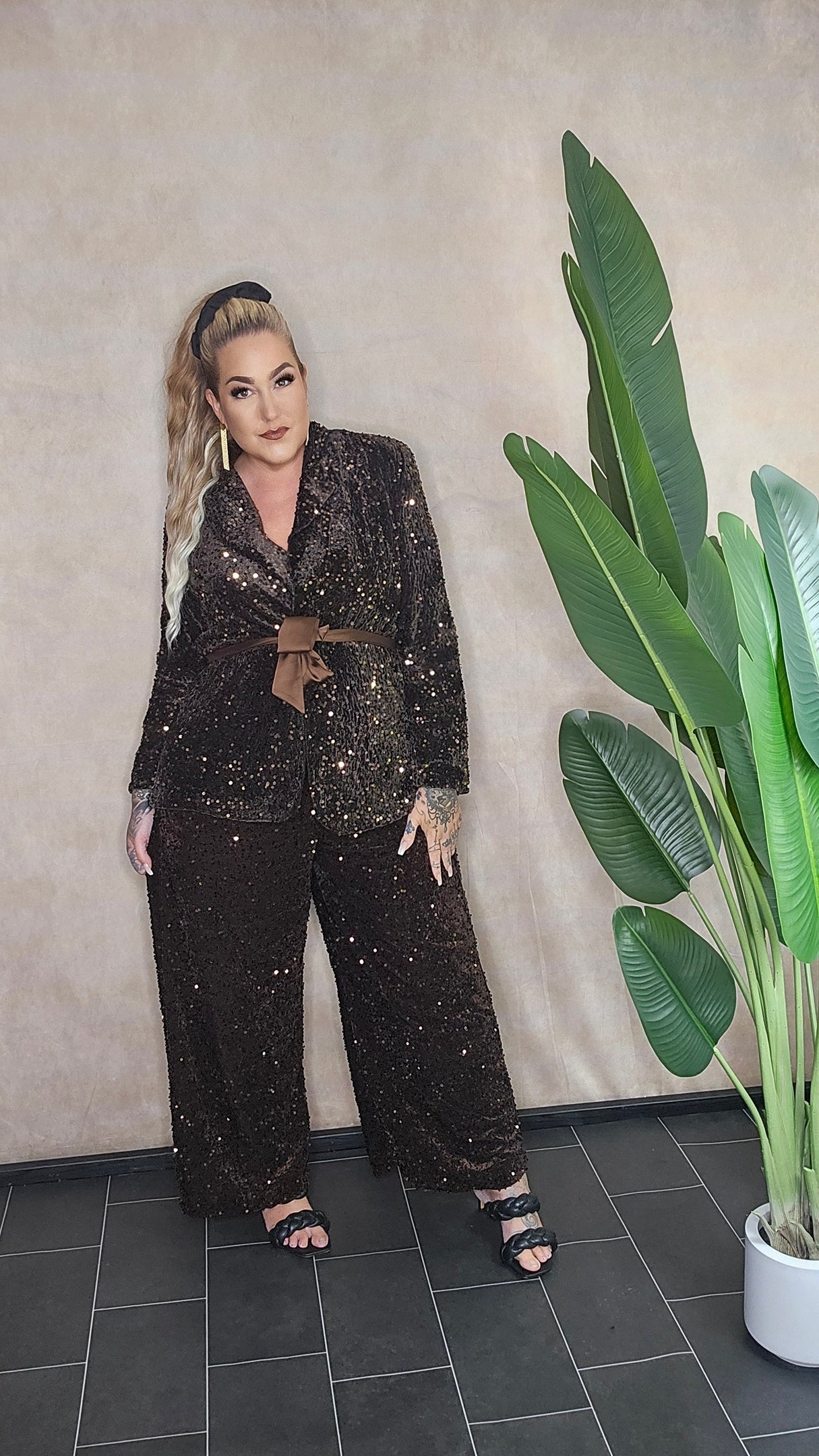 "Chocolate Sparkle" Pailletten-Hose