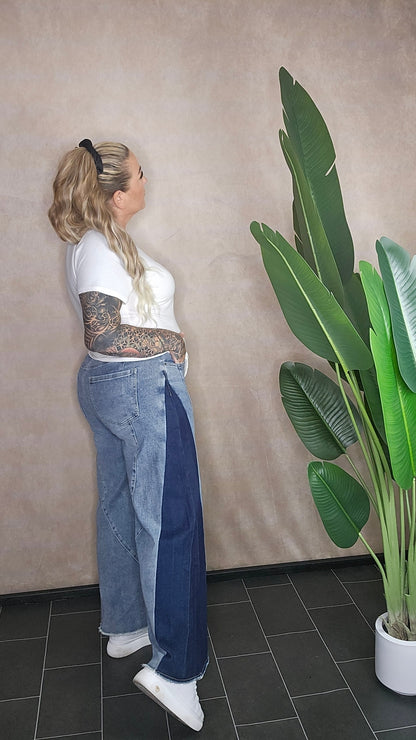 "Patchwork Dream" Wide-Leg Jeans