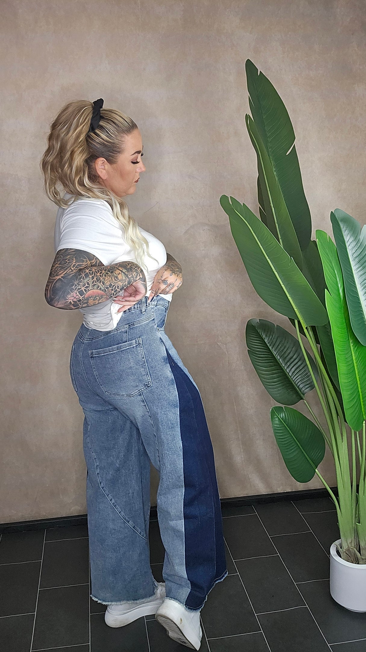 "Patchwork Dream" Wide-Leg Jeans