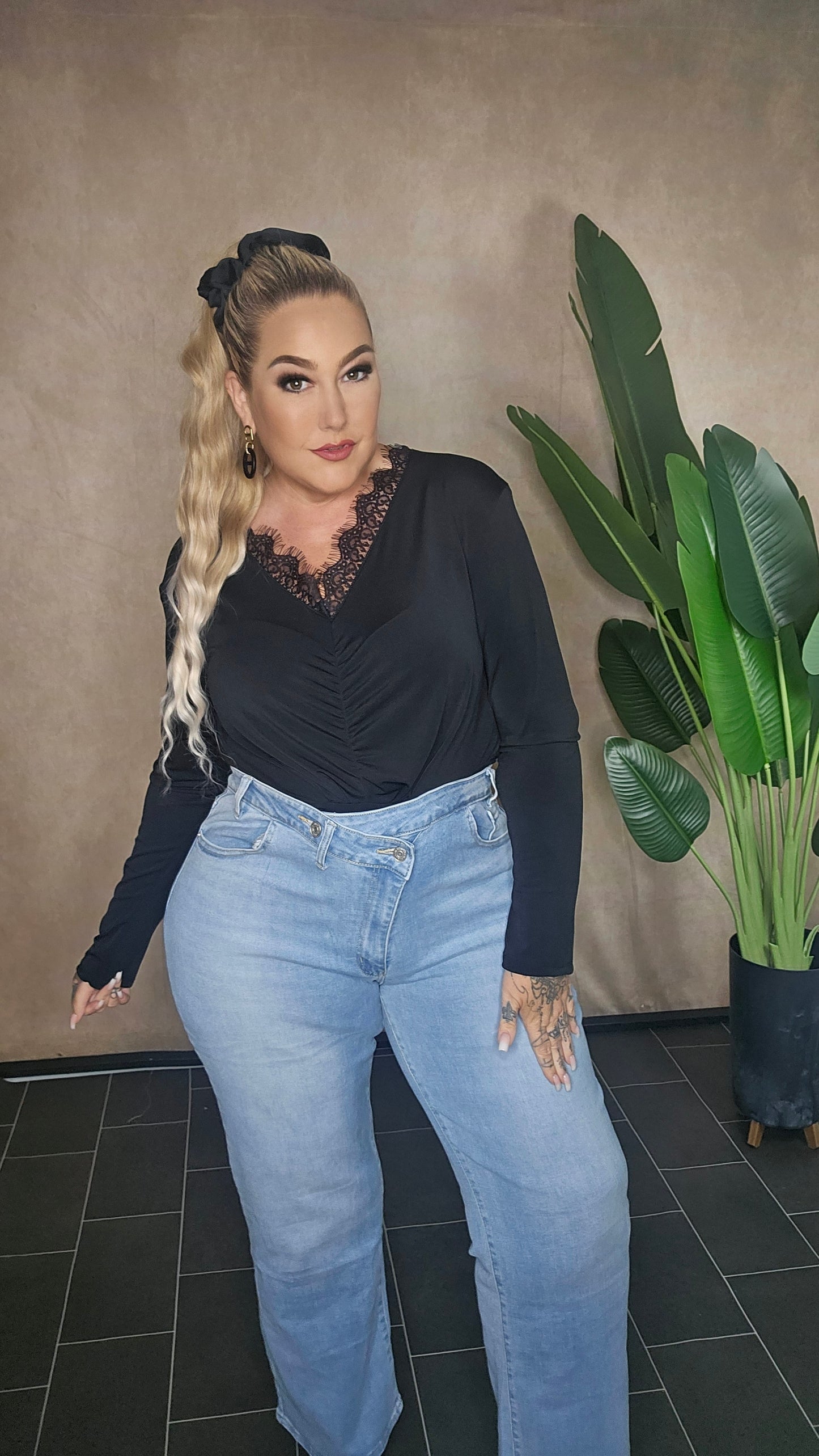 Body Schwarze Spitze "Alicia"