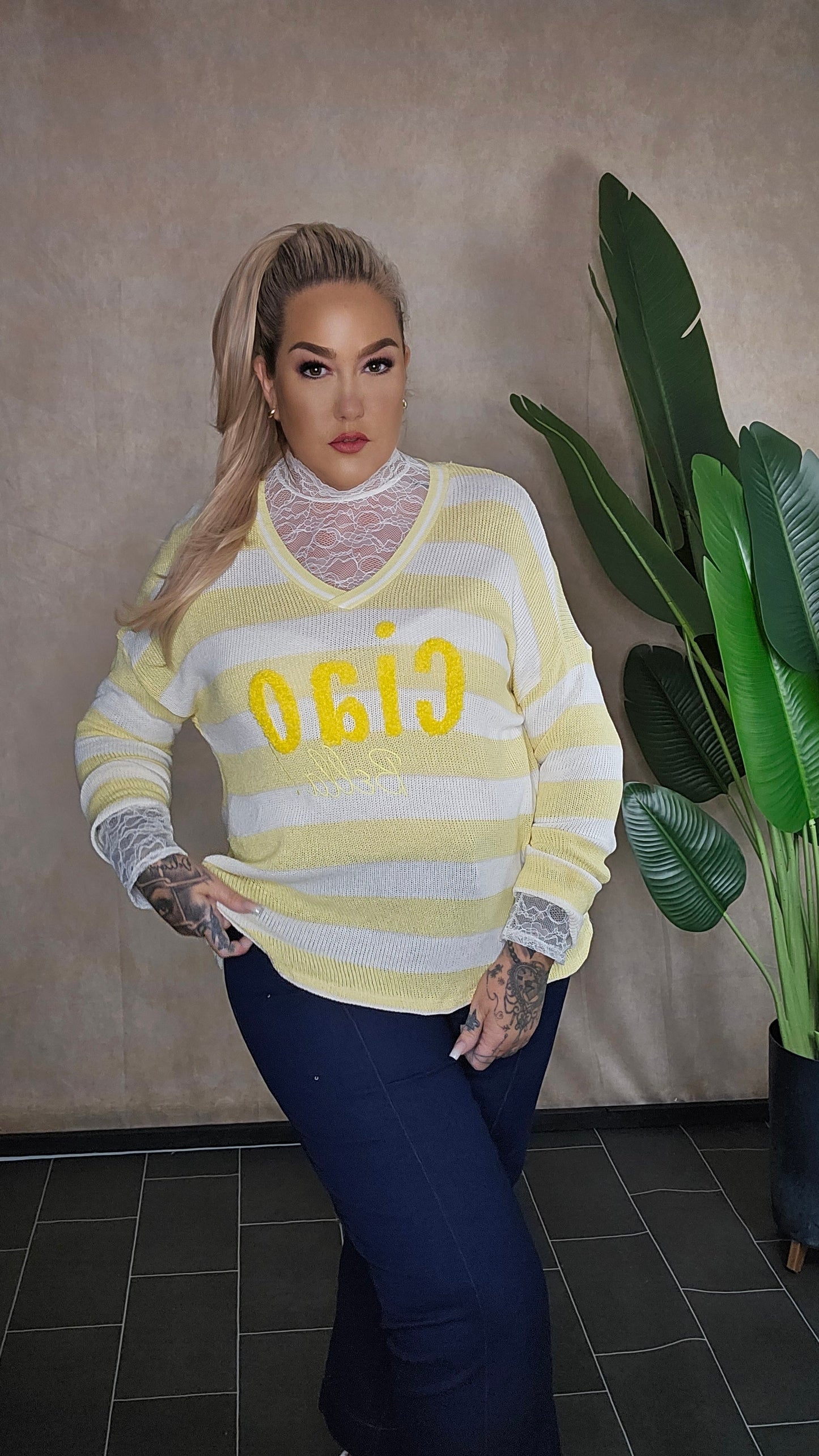Strickpulli Ciao gelb