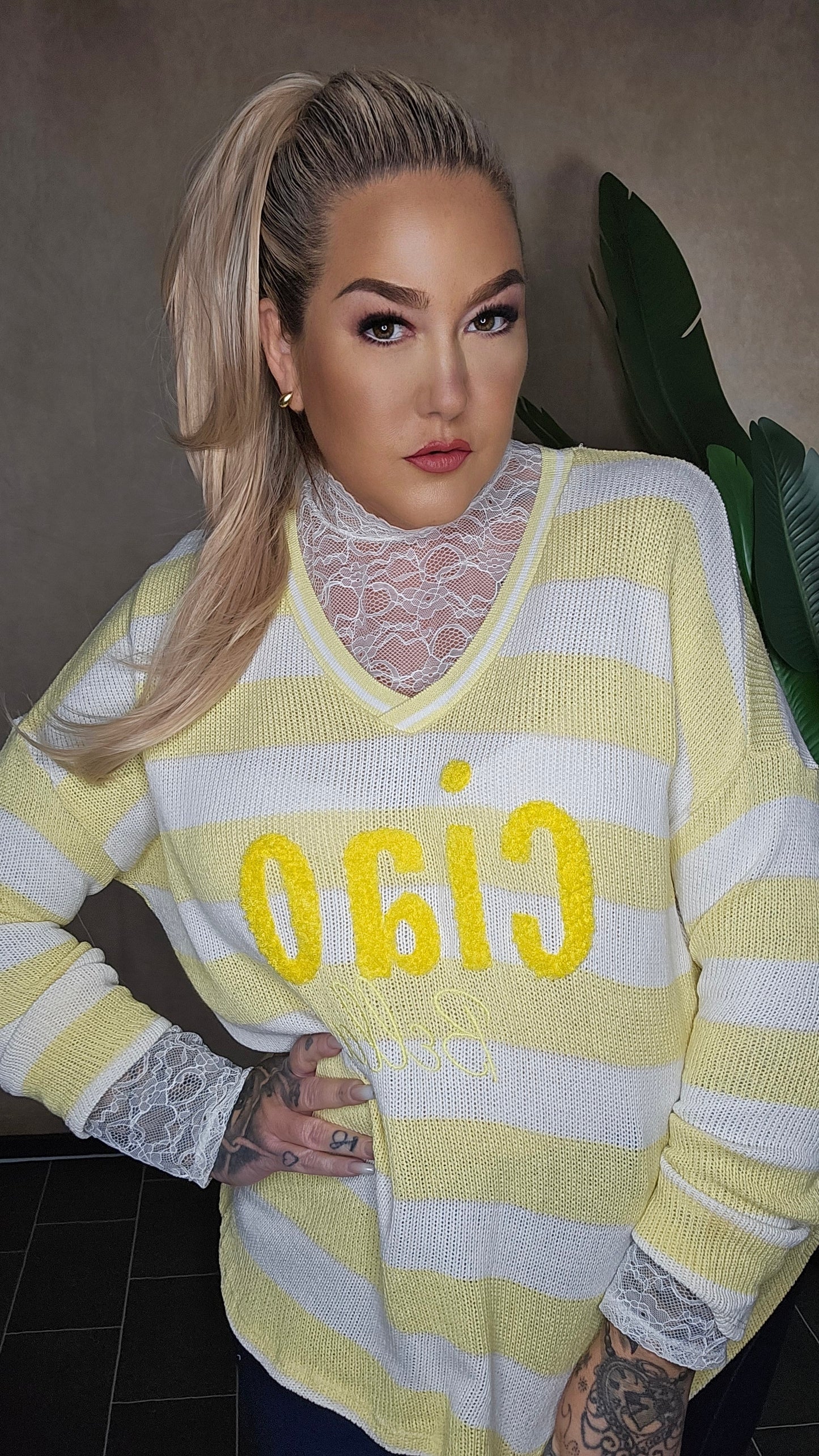 Strickpulli Ciao gelb